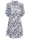 Kaftano midi stampa black and white con ricami
