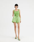 Pantaloncino verde vita alta