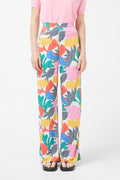 Pantaloni dritti a fiori Florere
