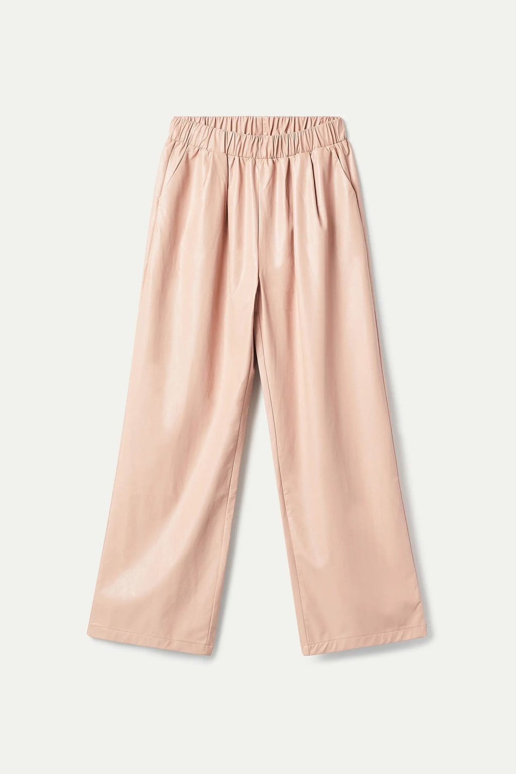 Pantaloni in ecopelle beige