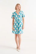 LENZING™ ECOVERO™ Rayon Short Dress con stampa colomba