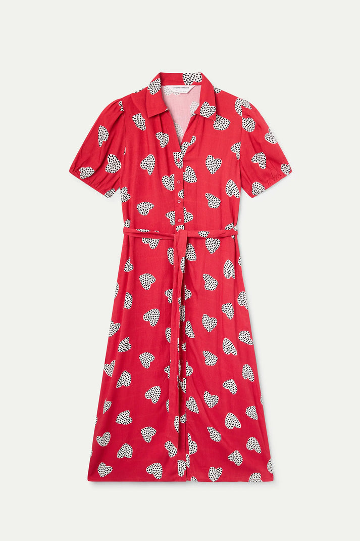 Abito midi con stampa rossa Harmony