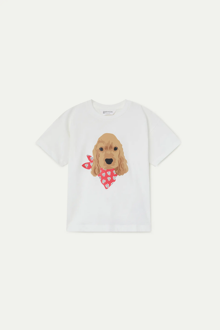 T-shirt da bambina con stampa Cocker Snail
