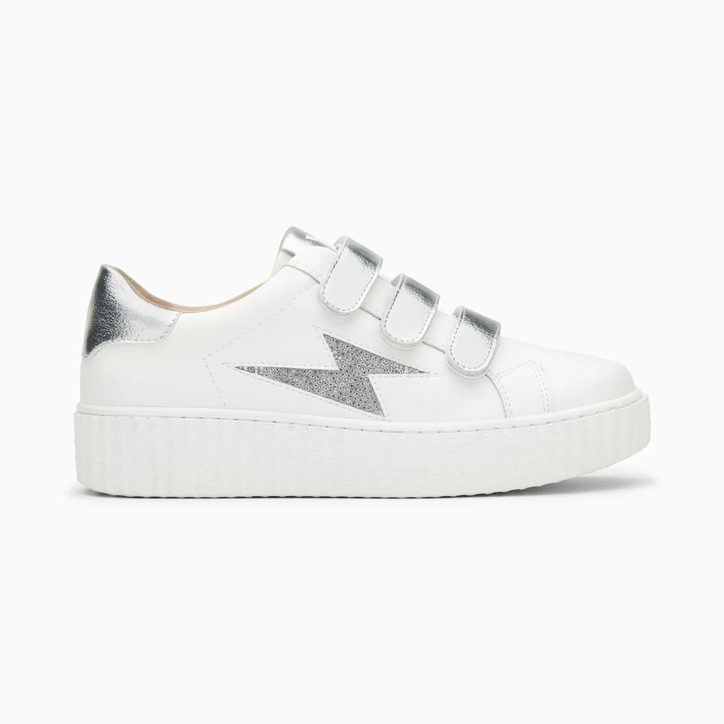 White and silver sneakers