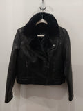 Biker ecopelle con pelliccia interna