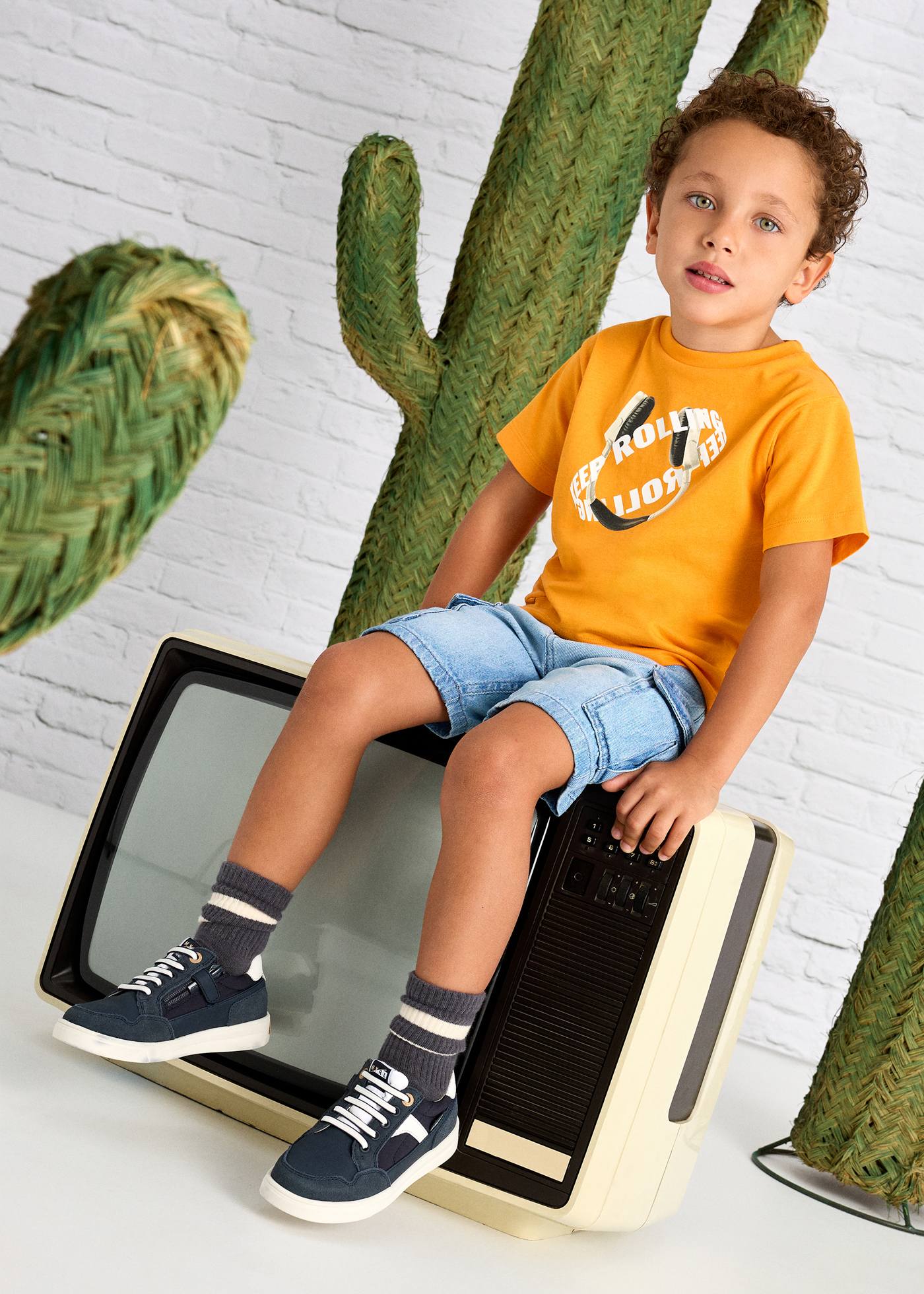 Bermuda jeans cargo bambino