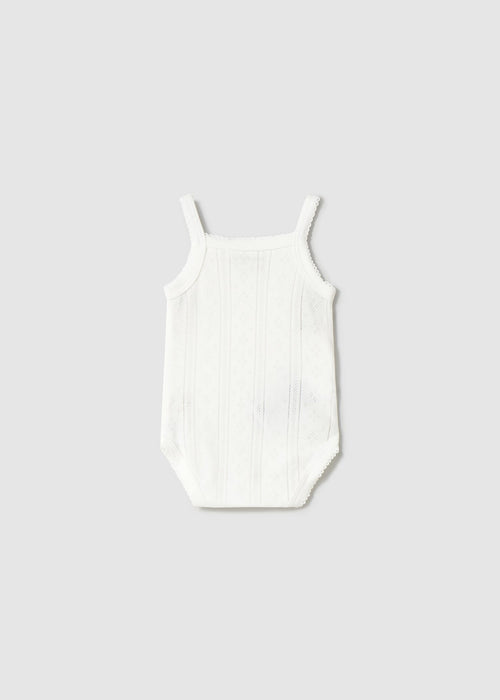 Body con bretelle traforato neonata