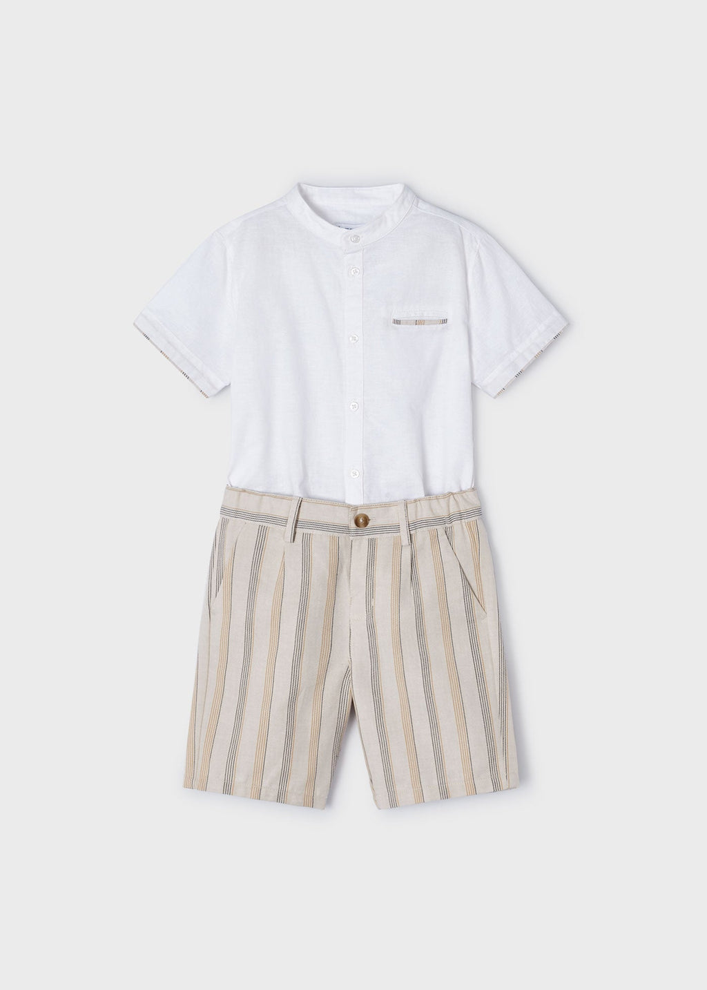 Completo 2 pezzi righe lino bambino