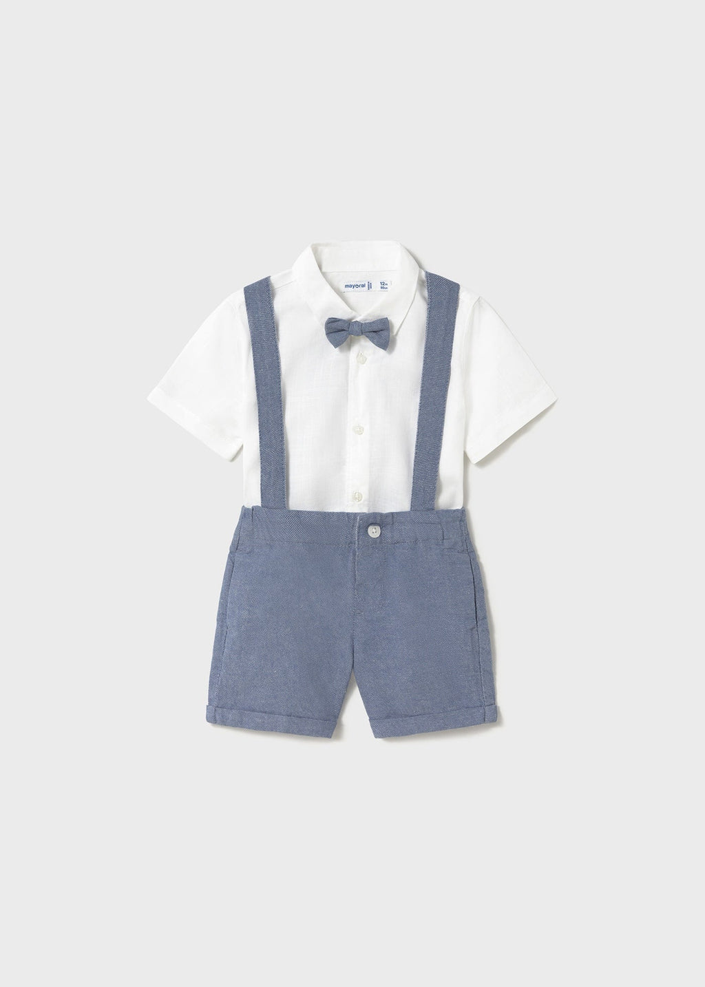 Completo con bermuda e camicia con papillon bimbo