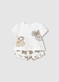 Completo pantaloncino e maglietta neonata