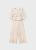 Completo Pantalone Tulle Jacquard Bambina