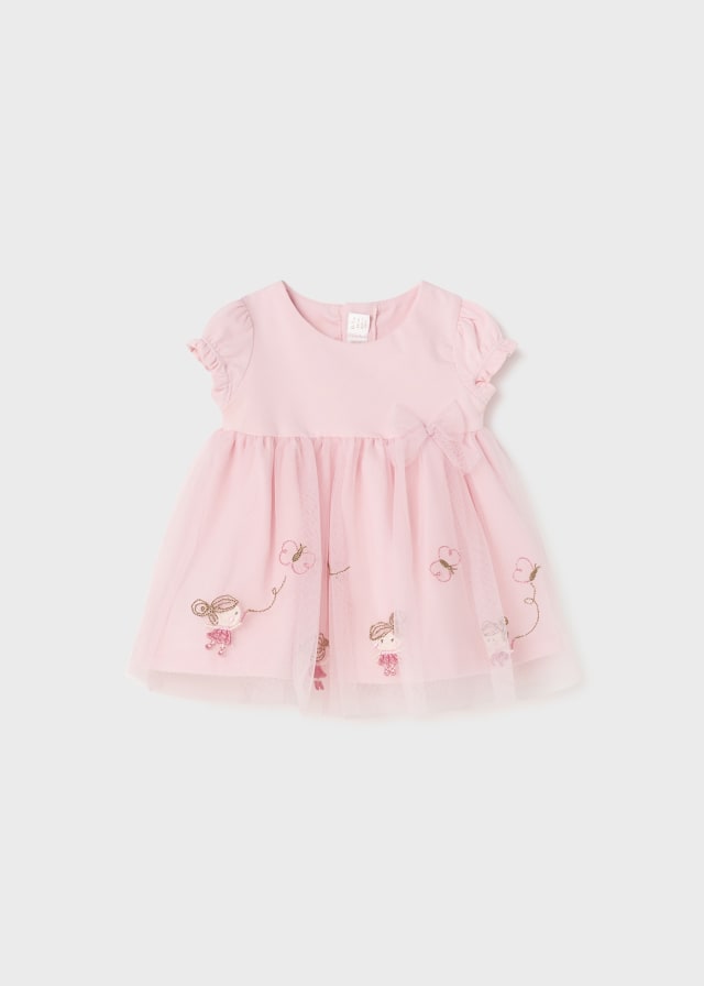 Vestito cotone e tulle neonata