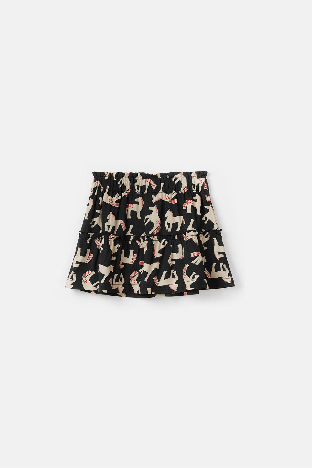 Gonna corta per bambina con stampa di cavalli