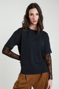 T-shirt maniche pizzo