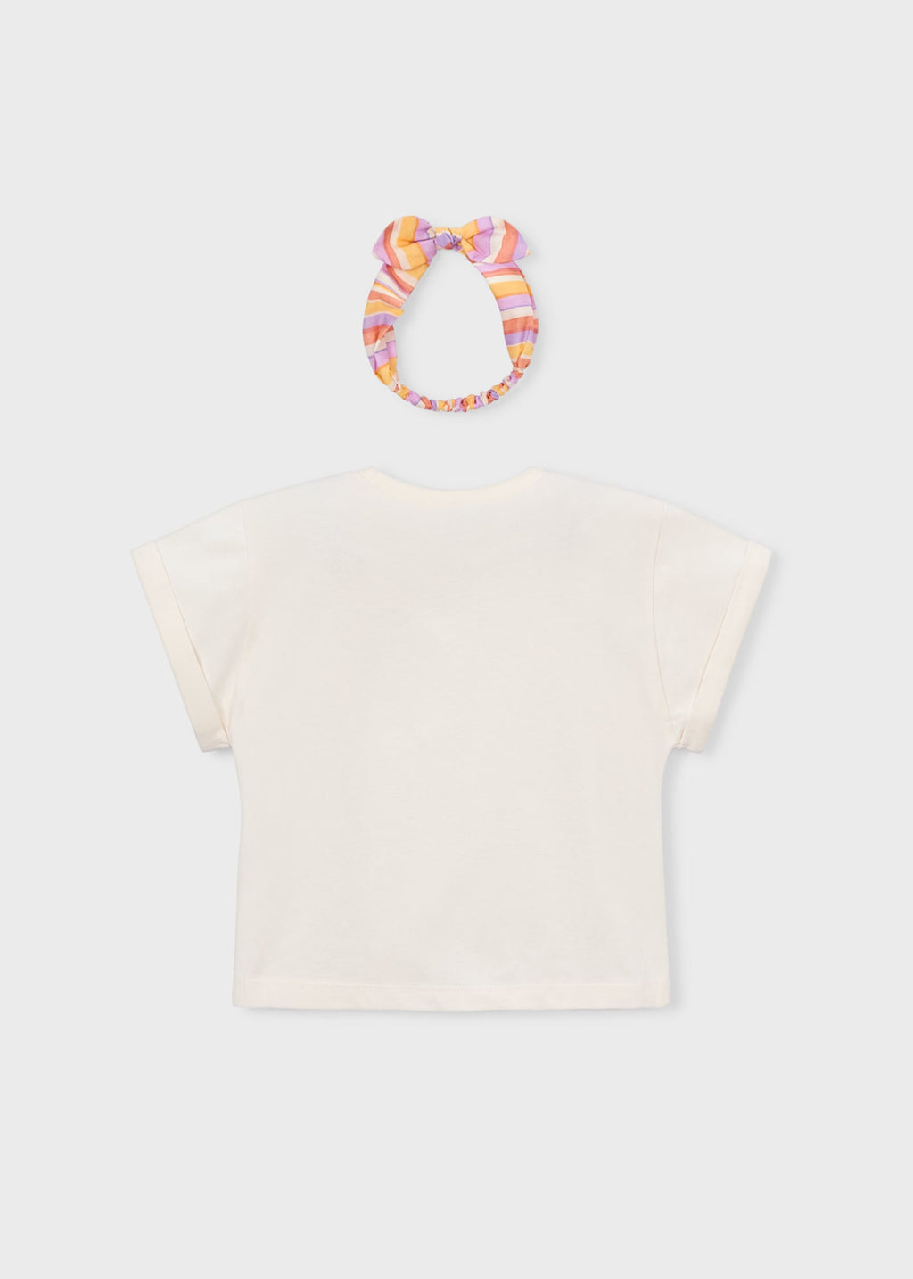 Maglietta con elastico per capelli stampato bambina