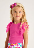 Maglietta volant chiffon bambina