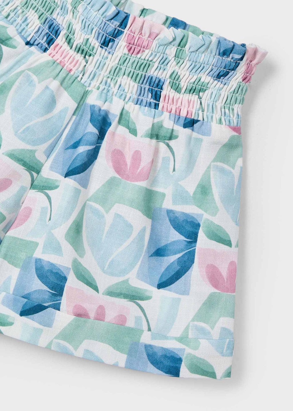Pantaloncino fiori geometrico bambina
