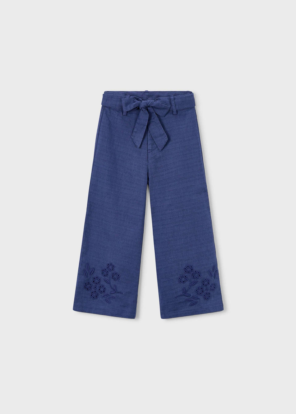 Pantalone ricamato lino bambina
