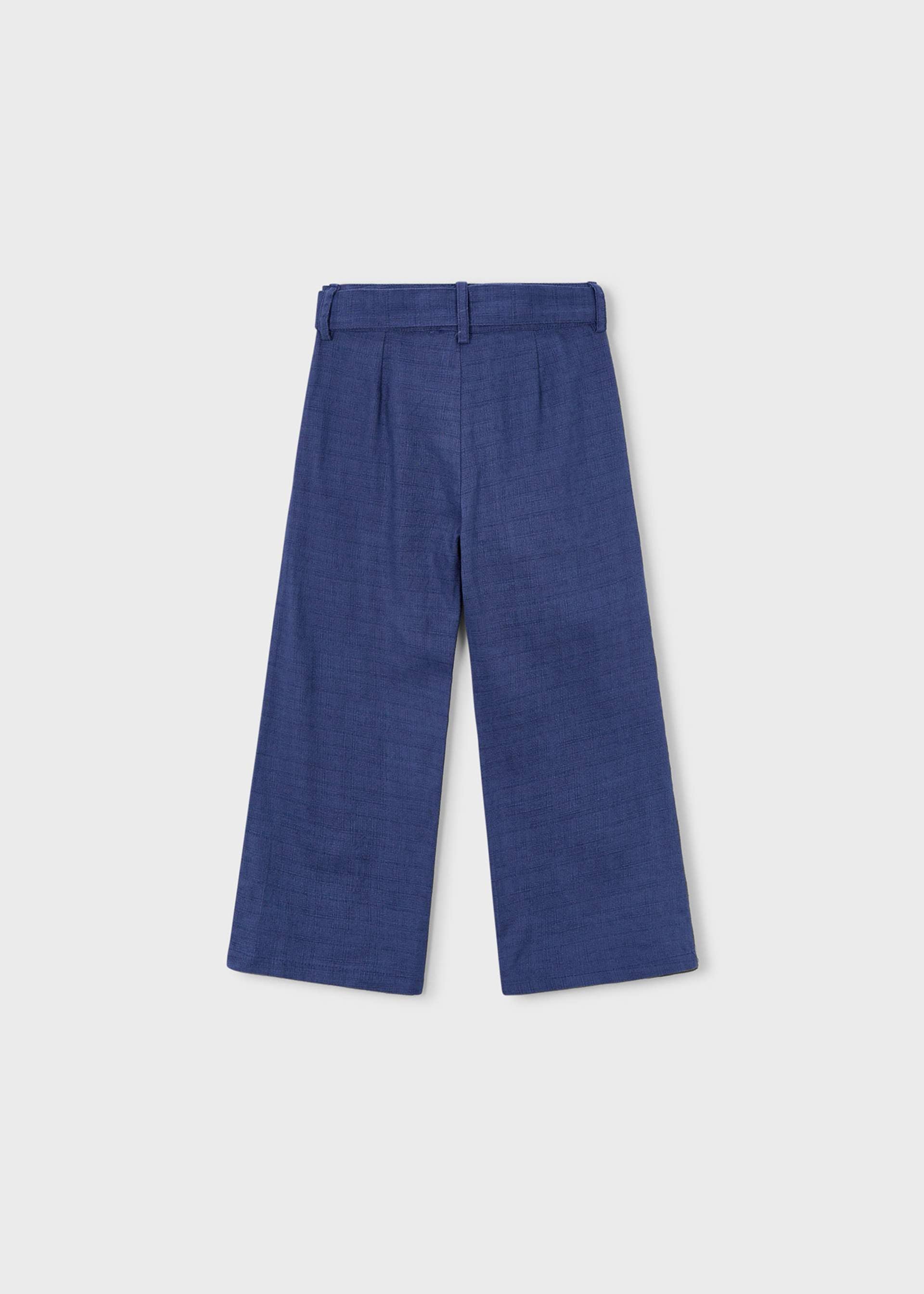 Pantalone ricamato lino bambina