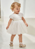 Vestito combinato tulle plissettato bimba