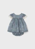 Vestito con copri pannolino ricamo neonata
