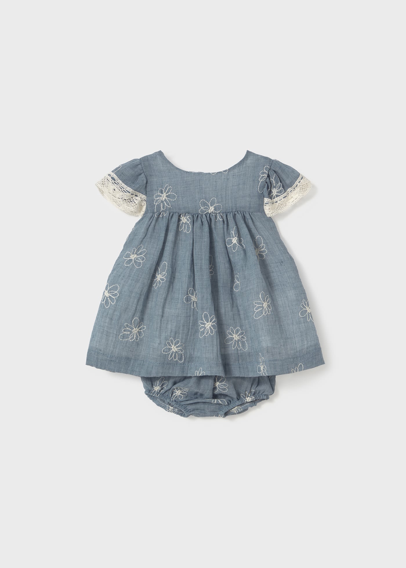 Vestito con copri pannolino ricamo neonata
