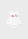 Vestito mikado con copri pannolino neonata