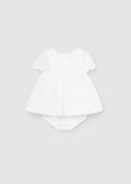 Vestito tulle ricamato con copri pannolino neonata